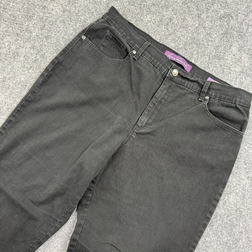 Gloria Vanderbilt Amanda Jeans Women's‎ Size 14 Short Black Cotton Blend Stretch